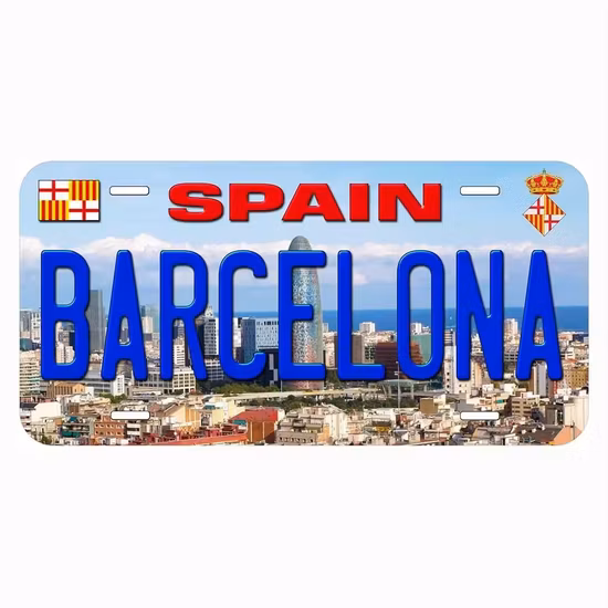 Placa de matrícula personalizada al por mayor con logotipo en relieve de aluminio y metal de recuerdo