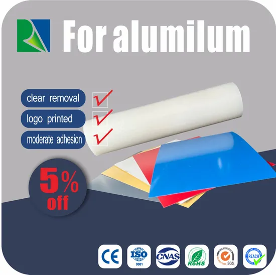 Logotipo de impresión de embalaje Película protectora de PE Película protectora con buena calidad para perfil de acero y aluminio